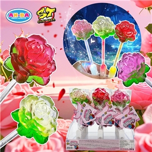 AN-BA Róża w 3 kolorach  Lizak Świecący 20g/24