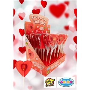 AN-BA Lizak Serce z liofilizowaną truskawką 50g/24