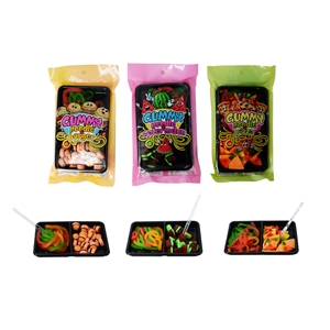 AN-BA Gummy Noodles Pizza, Burger, Melon 80g/72