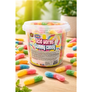 AN-BA Żelki Kwaśne robaczki (150szt) 1000g/1op